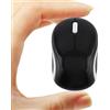 elec Space Mini mouse wireless carino per computer portatile, tascabile, compatto, da viaggio, USB, 3 pulsanti, 1600 DPI, mouse senza fili, per PC, notebook, MacBook, regalo per bambini e ragazze (nero)