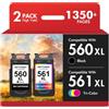 INFITONER Cartucce d'inchiostro 560 561 XL PG-560XL CL-561XL Compatibili per Canon Pixma TS5350i TS7450i TS5300 TS5350a TS5351i TS5350 TS5352 Multipack 2 Cartucce (Nero e Colore)