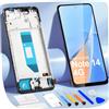 ARSSLY (Non per 24117RN76E) Schermo LCD per Xiaomi Redmi Note 14 4G 24117RN76G 24117RN76O 6,67 LCD Display Screen Replacement Touch Screen Assembly + Riparazione (Nero con Telaio, Senza Impronta, Passo 5G)