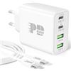 CREAPICO 65W 4-Porte Caricatore USB C, GaN Charger con 2M Cavo per MacBook Air/Pro