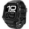Spigen Rugged Armor Pro Custodia con cinturino per Apple Watch 11/10(46mm) | Custodia TPU resistente con cinturino regolabile e dettagli in fibra di carbonio per il modello 2025/2024 - Nero Opaco