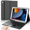 IVEOPPE Tastiera per iPad 9/8/7 Generazione 10.2 Pollici/Pro 10.5/iPad Air 3 10.5 | Cover Keyboard Touchpad Magnetico Staccabile, Italiano QWERTY, Custodia Tastiera Senza Fili Bluetooth con Portapenna, Nero