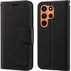 Shantime Custodia in pelle intrecciata per Ulefone Note 22 - Nero | 5 Custodia flip portafoglio in tessuto Oxford con guscio interno in TPU, supporto integrato e portacarte