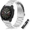 ToVioc Cinturino Metallo per 51mm of Garmin Fenix 8 Pro/Quatix 8/Tactix 8/D2 Mach 2, Cinturino QuickFit 26mm per Garmin Fenix 7X/7X Pro/6X, D2 Mach 1 Pro, Enduro 3/2 - Argento