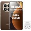 XIAOMI REDMI Note 15 Pro+ 5G- Smartphone 8+256GB,Display AMOLED 1.5K da 6,83,Snapdragon 7s Gen 4,fotocamera da 200MP,Marrone,caricabatterie non incluso,incluso cuffie smart incluse Bianco