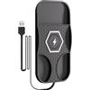 tulahkomen Caricabatterie wireless per auto, 15 W, veloce, wireless, base antiscivolo, portatile, per pickup, camion, scooter, berline, cruscotto, ufficio, casa, autisti automobilistici