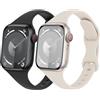 Wowstrap Cinturino per Apple Watch 40mm 41mm 38mm,Cinturini iWatch 44mm 45mm 42mm Ultra/2 49mm Donne/Uomini,Cinturino Sport in Silicone Sottile E Morbido per Apple Watch Serie 9 8 7 6 5 4 3 SE 1/2,2PCS,Nero2