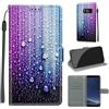 KENHONER Custodia per Samsung Galaxy S8, gocce d'acqua | Portafoglio Pelle PU, Magnetica, Resistente Agli Urti, Scomparto Carte Credito, Pieghevole, Flip Libro, Motivo