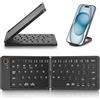 Comphic Mini tastiera senza Bluetooth pieghevole (sincronizzazione fino a 3 dispositivi), tastiera pieghevole portatile per Android, facile da usare, nero