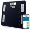 Boston Tech Bilancia da bagno digitale, bilancia elettronica intelligente con Bluetooth e app compatibile con Android e IOS, 13 misurazioni del peso dietetiche gratuite per perdere peso. Max.180 kg.(Nero)