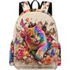 TPISLI Zaini Cat Ragazzi 10-15 Anni Borsa Scolastica Animal Cat Studenti 10-15 Anni Cartella Scolastica Leggero Resistente Viaggio Tempo Libero Viaggio Tempo Libero
