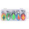 NexRen PVC Frog Bait 5pcs Box Realistico 3D Rivestimento Pesca | Paillettes doppie rotanti, movimento a 360 gradi, forte per schizzi, attira bassi e teste di serpente, azione topwater