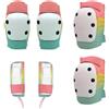 SageFurned Set di attrezzature di protezione da sci, 6 pezzi, con ginocchia, gomiti, paramani, imbottitura in EVA, per snowboard e pattinaggio, per adulti, taglia S/M (S-rosa)