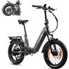 ttgo F7 - Bicicletta elettrica pieghevole per uomo e donna, 20 pollici, con motore posteriore da 70 Nm, batteria da 48 V 15 Ah, portata fino a 140 km, cambio a 7 marce, bicicletta elettrica per