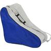 FUANA Borsa per pattini da ghiaccio di grande capacità con 3 scomparti, in nylon, per pattinaggio a rotelle, con tracolla, per adulti e ragazzi, blu