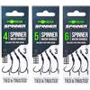 Korda Sezioni di ami Spinner già legati: 4 ami senza ardiglione, pre-legati per pesca alla carpa con ami Spinner, Krank e Kurv, installazione rapida e facile