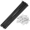 BULLSPANN 1 Set Raggi Ruota Bici Nero Acciaio Carbonio 193mm 14G | 36 Raggi E 36 Nipples, Diametro 2mm, Testa 4mm, Nipples 12x6mm, Per Ricostruzione Ruote Bici, Resistente Agli Urti