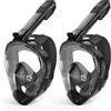 ForShine Maschera integrale da snorkeling, attrezzatura da snorkeling per adulti, maschera subacquea per immersioni, attrezzatura da snorkeling con supporto per fotocamera staccabile, vista panoramica a 180°