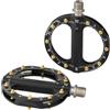 HaloModora Pedali da ciclismo in alluminio con triplo cuscinetto scorrevole, per biciclette ibride, antipolvere, piatti per superficie, colore nero, 11 x 10,2 cm