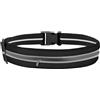 Windfromort Marsupio Running Regolabile, Cintura da Corsa per Cellulare, Soldi e Chiavi, Impermeabile e Traspirante, Con Tasche Multiple e Sicurezza Notturna, Per Jogging, Fitness e Viaggi, Nero