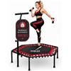 Stalco Neo-Sport - Trampolino elastico per fitness, diametro 127 cm, con asta, 42 corde in gomma, rimbalzo esagonale, portata 100 kg, 42 corde in gomma, altezza regolabile, allenamento a casa