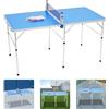 MIUKYUI Tavolo da ping pong pieghevole, portatile, in MDF e lega di alluminio, portata 20 kg, per esterni e interni, set completo con rete e racchette, ideale per campeggio, giardino