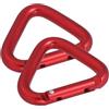 JECOMPRIS Moschettone Triangolare da Arrampicata Rosso in Lega di Alluminio 2 Pezzi | Moschettone per Campeggio, Accessori Montagna e Escursionismo, Anti-perdita e Flessibile