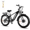 WILDEWAYEBIKE Bicicletta Elettrica Fat Tire 26x4.0, Doppio Motore, 48V 30Ah Batteria, Autonomia Fino a 80-100km, Doppia Sospensione Completa, Freni Idraulici a Disco, 7 Velocità, Ebike All Terrain per Adulti