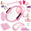 MXTIMWAN Pilates Essential Kit 13 Pezzi Kit Pilates Completo x Casa, con 33 cm Magic Circle, Pilates Ball, Pilates Bänder ecc, Attrezzature per Fitness per Accessori, Cerchia di Pilates per Allenamenti Casa