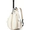 LUPATDY Zaino da tennis e borsa da tennis da donna, borsa per racchette da tennis, paddle e badminton, design trapuntato, con ganci per recinzione, impermeabile, per ragazze, ragazzi e ragazzi