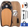 DURAERO Bodyboard Gonfiabile 105 x 53 x 10 cm, Boogie Board per Bambini e Adulti, con 3 Punti di Presa Sicuri, Leash, Pompa, Borsa Trasporto, Kit Riparazione, Blu