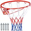 HaoChrymec Canestro da Basket in Ferro, Interno ed Esterno, Rosso, 58x50x10 cm