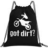Generic Unisex Borsa Coulisse Got Dirt Bike Motocross Racing Sacca Sportiva con Coulisse Zainetti per All'Aperto Donna Sport 36X42Cm