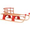 LKJVFCPW Slittino pieghevole con schienale, 119 cm, in legno, pieghevole, con corda di trazione, pattini in metallo per bambini