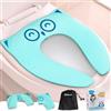 Gimars Riduttore WC Bambini, WC Portatile da Viaggio, Pieghevole e Riutilizzabile Adattatore Vasino Water Bambini con 6 Cuscinetti in Silicone Antiscivolo, Borsa da Trasporto Gratuita