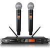 Depusheng T118 - Microfono wireless professionale con 2 microfoni portatili, portata 80 m, microfoni per proformance, karaoke, feste, chiesa, canto