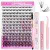 FADLASH Extension Ciglia Kit da 5 set, 280pcs Ciglia Finte a Ciuffetti Volume da 30D 0,07mm D Curva Mix 8-16mm, Bond e Seal, Remover Ciglia, Spazzola per Mascara, Pinzette per Lashs Cluster