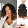 Renyarch Miracle Burmese Curly Mini Knots Crochet Human Hair - Extension Capelli Veri Pre-Separati per Donne Nere, 6 pezzi 150g Crochet Braids Water Wave Nodi Invisible Knotless, 22 pollici T30#
