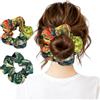 Berkin Arts Set da 2 scrunchies in raso artistico da donna - Elastici senza pieghe per ragazze | Adatti a tutti i tipi e texture di capelli, perfetti giorno e notte(Rose Bianche)