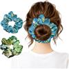Berkin Arts Set da 2 scrunchies in raso artistico da donna - Elastici senza pieghe per ragazze | Adatti a tutti i tipi e texture di capelli, perfetti giorno e notte(Fiori di Albicocco)