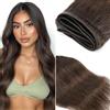 MY-LADY Extension Capelli Veri Tessitura Umani - Bundles di Capelli Dritti Remy Double Weft Human Hair Extensions (8 Pollici /100g, #02 Marrone Scuro)
