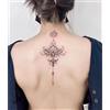GoDdis Pezzi Adesivi Per Tatuaggi Temporanei A Base Di Erbe Tatuaggio Finto Fiore Sanscrito Succo Di Schiena Donna Uomo Semipermanente Antiriflesso Impermeabile Durata 2 Settimane O Temporaneo