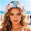 Zoestar Fascia per capelli da donna con corona di stelle marine e perle a LED, accessorio per capelli da sirena