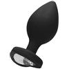Shots Ouch! - Extra Large Diamond Heart Butt Plug - Black