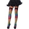 Leg Avenue - 9994, taglia unica da 6 a 12 autoreggente con rivestimento a rete e arcobaleno multicolore elastico top
