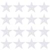QUARKZMAN 16 Pz Stelle Termoadesive, Patch Ricamate a Cucire Stelle, Patch Decorative per Riparazioni Applicazioni per Fai da Te Zaini Borse Cappello Abbigliamento, 45mm Bianco