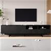 SACOOL Mobile moderno per TV bohémien, 200 x 40 x 51 cm, astratto, nero, linee geometriche, moderne, minimalista, decorazione con spazio di archiviazione, supporta TV fino a 90 pollici