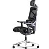 MELOKEA Sedia Ergonomica Ufficio 200 kg con Schienale Regolabile in Altezza e Bracciolo 4D Magic, Sedia XL con Schienale Adattivo Profondità Sedile Regolabile Supporto Lombare Auto-chasing, Rete Nero