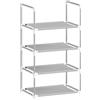 WOLTU Scarpiera, Porta Scarpe a 4 Livelli, Scaffale Stretto per Corridoio/Soggiorno/Corridoio, Struttura in Metallo, Ripiani Compatti e Rimovibili, 41x28x72cm, Grigio