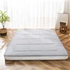 MAXYOYO Materasso stile futon, materasso da pavimento giapponese, pieghevole, extra spesso, traspirante, ideale come letto per gli ospiti, per il campeggio (grigio 1, 90 x 190 cm)